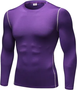 1/3 Pack Men's Compression Shirts Long Sleeve Athletic Workout Base Layer Quick Dry Fit Basketball Football Tops Undershirts