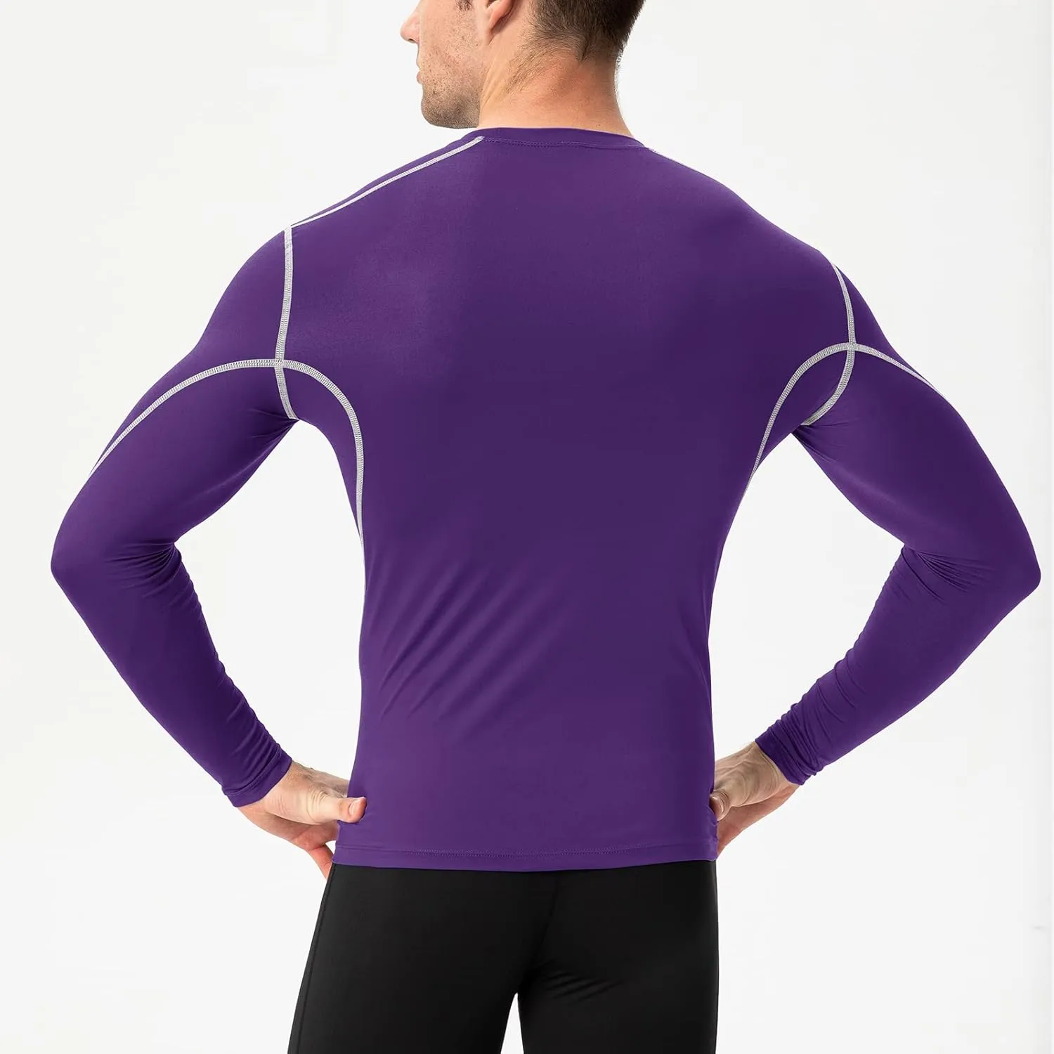 1/3 Pack Men's Compression Shirts Long Sleeve Athletic Workout Base Layer Quick Dry Fit Basketball Football Tops Undershirts