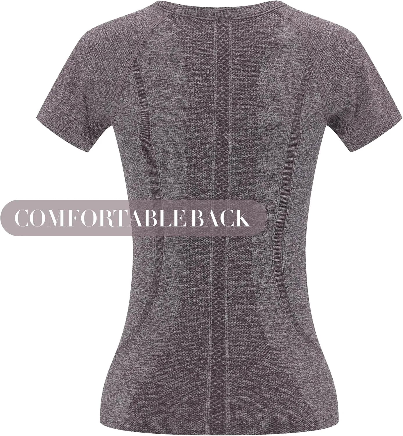 3 Pack Seamless Workout Shirts for Women - Moisture Wicking Quick-Dry Active Athletic Women's Gym Performance T Shirts