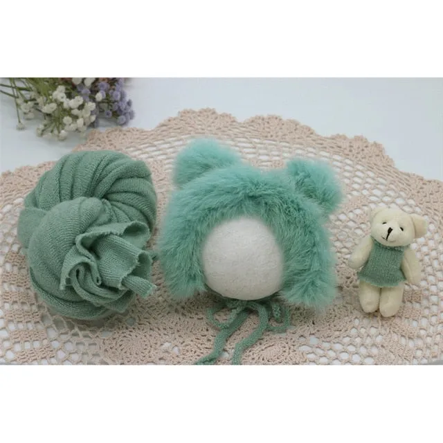 3pcs/set Newborn Photography Knitted Wraps