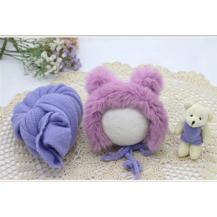 3pcs/set Newborn Photography Knitted Wraps