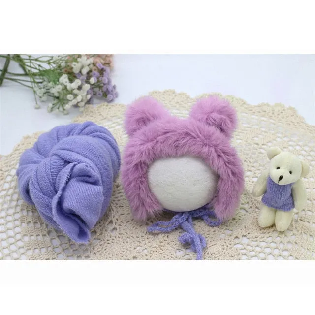 3pcs/set Newborn Photography Knitted Wraps