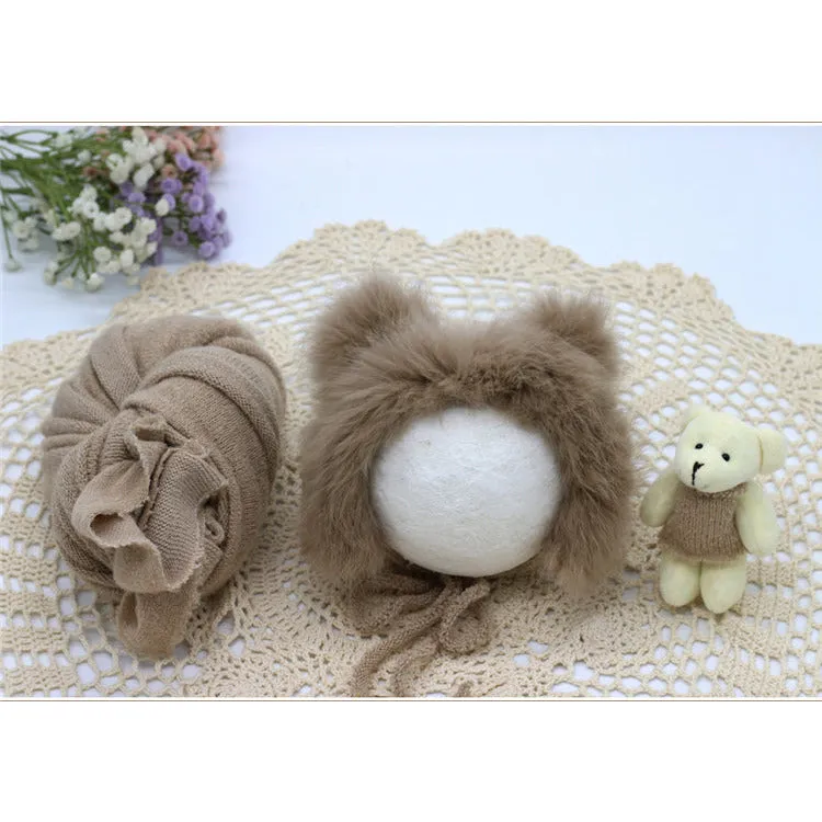3pcs/set Newborn Photography Knitted Wraps