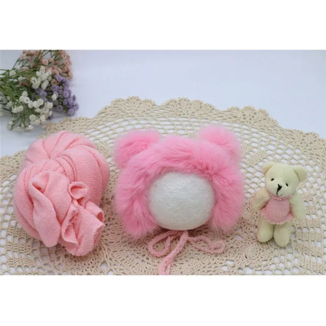 3pcs/set Newborn Photography Knitted Wraps