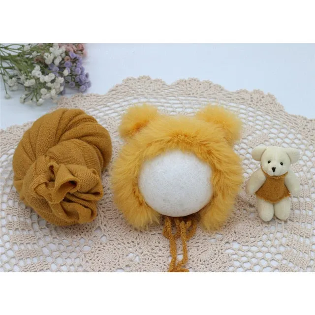 3pcs/set Newborn Photography Knitted Wraps