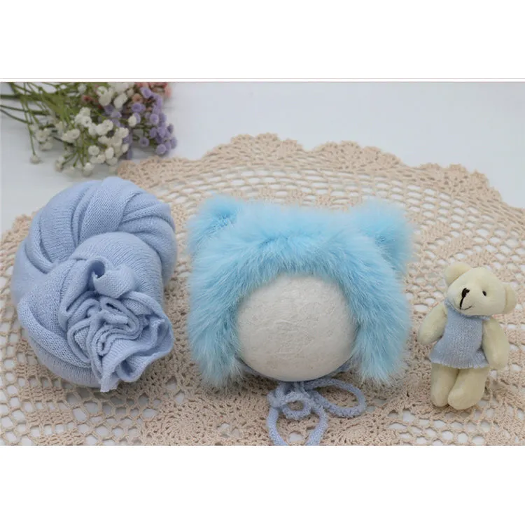3pcs/set Newborn Photography Knitted Wraps