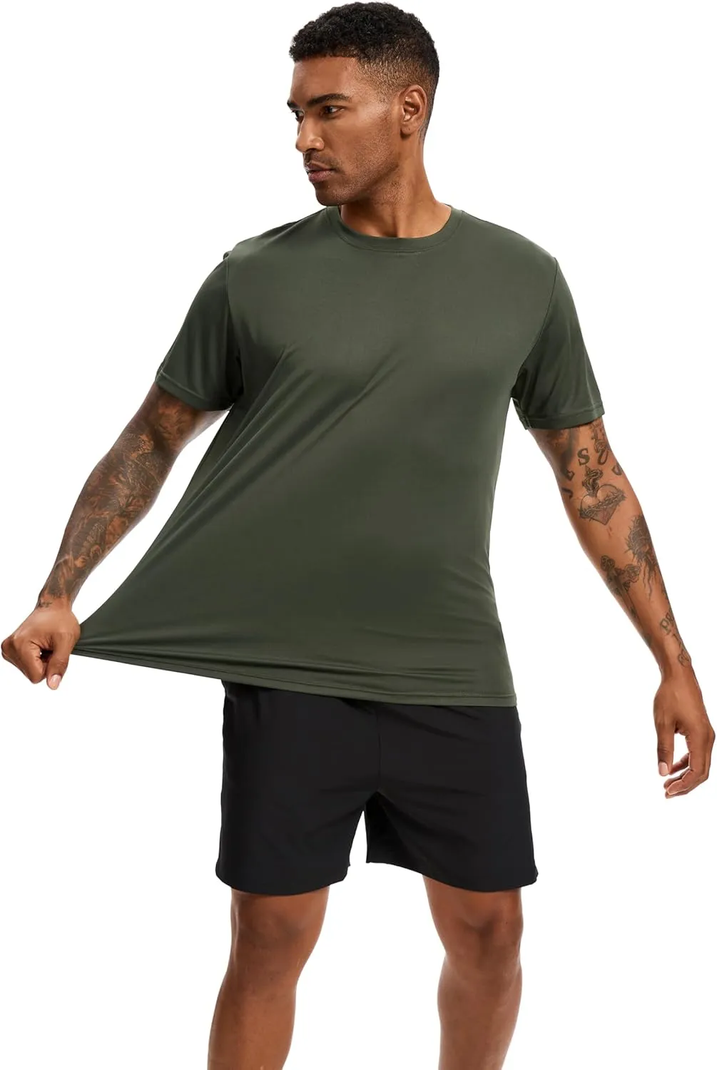 5 Pack Workout Shirts for Men T Shirts Quick Dry UPF 50  Sun Protection Athletic Short Sleeve Tops Lightweight Summer Tee