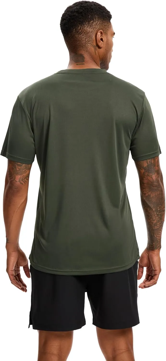 5 Pack Workout Shirts for Men T Shirts Quick Dry UPF 50  Sun Protection Athletic Short Sleeve Tops Lightweight Summer Tee