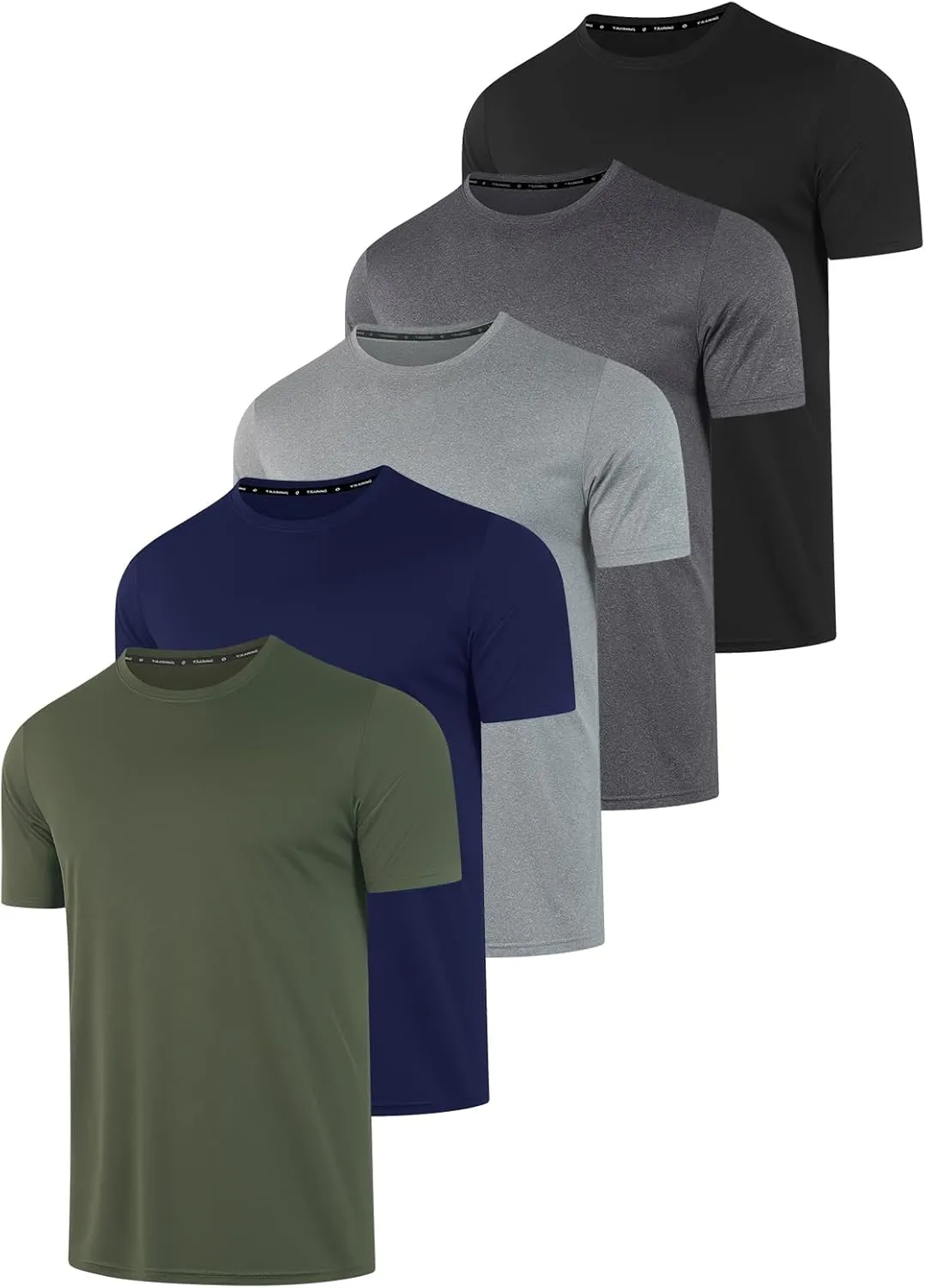 5 Pack Workout Shirts for Men T Shirts Quick Dry UPF 50  Sun Protection Athletic Short Sleeve Tops Lightweight Summer Tee