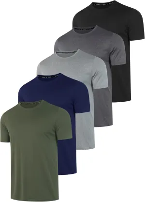5 Pack Workout Shirts for Men T Shirts Quick Dry UPF 50  Sun Protection Athletic Short Sleeve Tops Lightweight Summer Tee