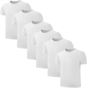 6 Pack Boys Youth Kids Mesh Athletic Quick Dry T Shirts Short Sleeve Moisture Wicking Tee Shirts Active Tops (Age 4-18)