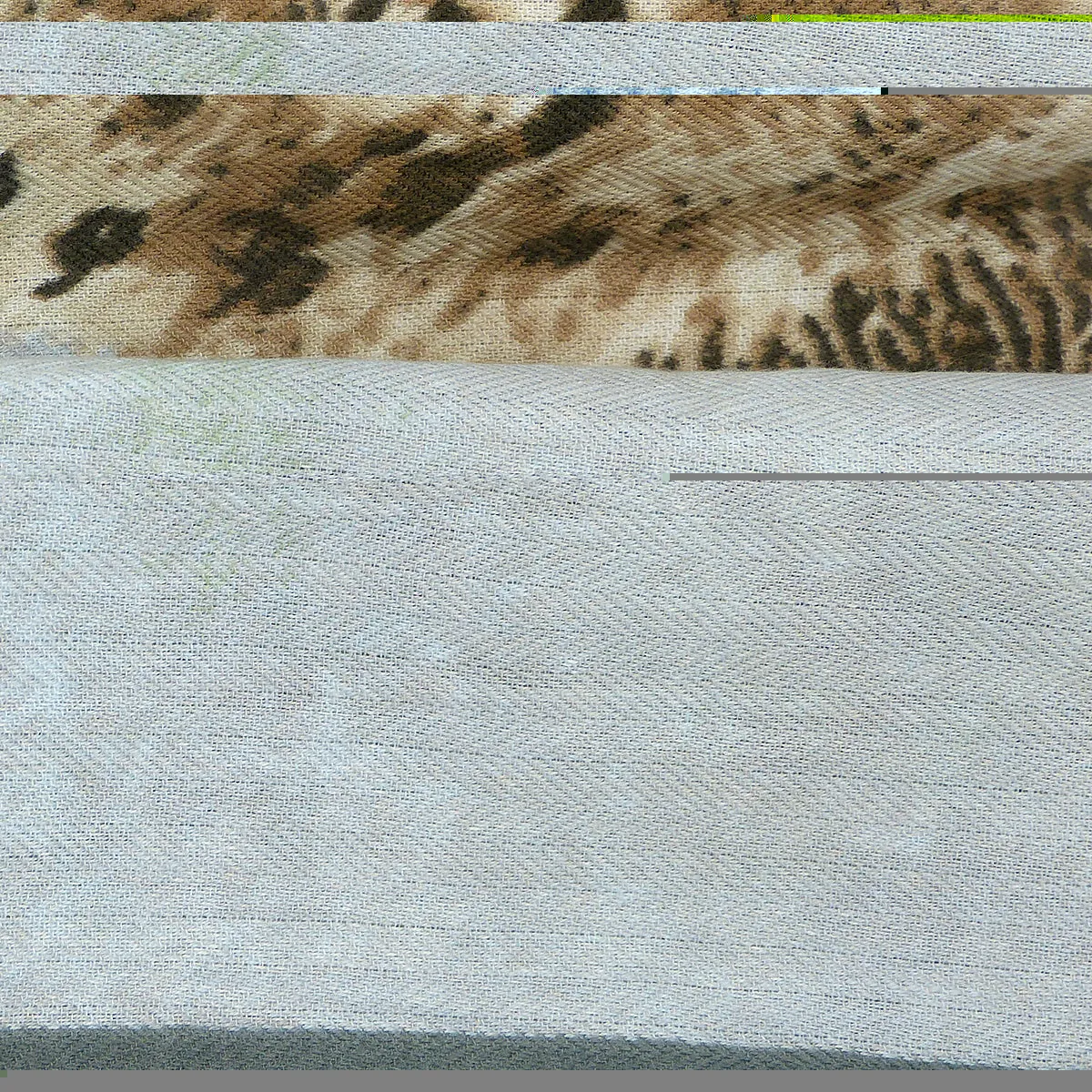 70% Cashmere 30% Silk Scarf Fashion Tan Cheetah Leopard Shawl Hand Rolled Kerchief 53" Square