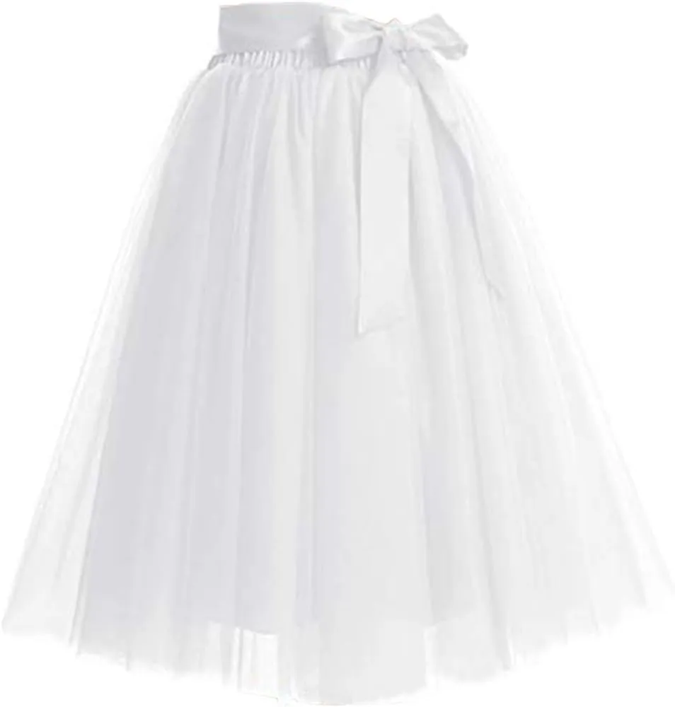 929 - Plus Size Women's A-Line Short Knee Length Tutu Tulle Wedding Prom Skirt