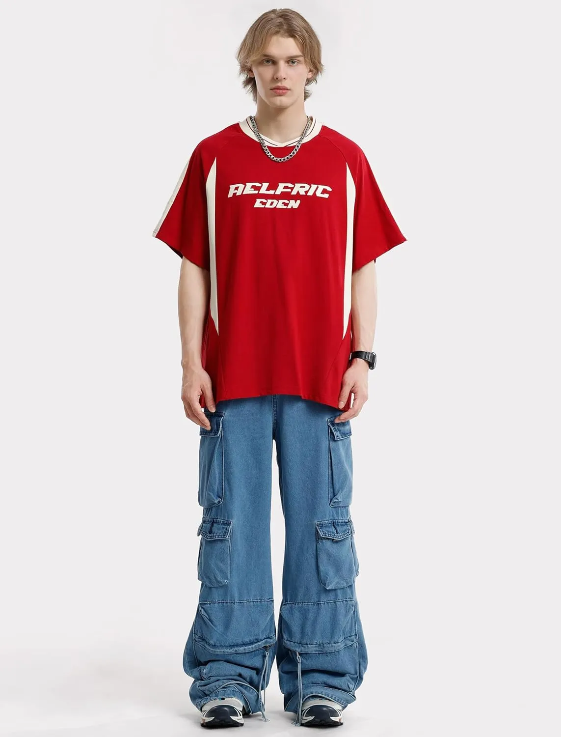 Aelfric Eden Graphic Tees Y2k Mens Oversized T Shirt Racing Streetwear Shirts Unisex Casual Summer Tops