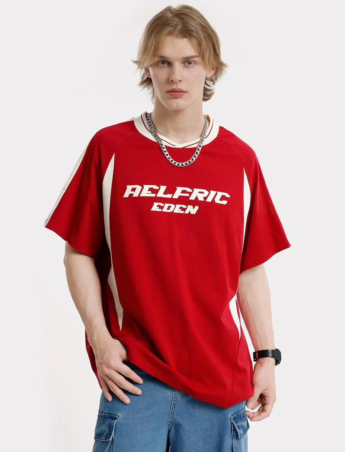 Aelfric Eden Graphic Tees Y2k Mens Oversized T Shirt Racing Streetwear Shirts Unisex Casual Summer Tops