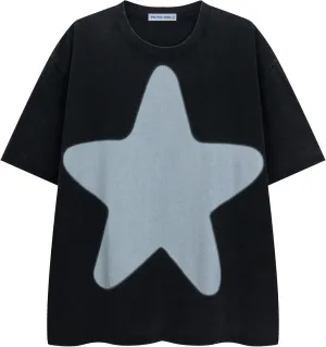 Aelfric Eden Mens Oversized Star Graphic Tees Y2k Washed Heavyweight Vintage Streetwear T Shirts Unisex Tops