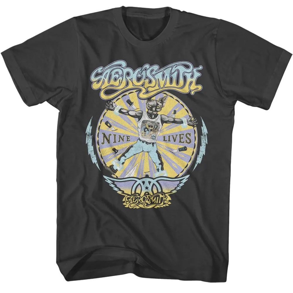 Aerosmith - Nine Lives Recolor Boyfriend Tee