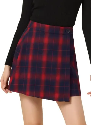 Allegra K Women's Plaid Skirt St. Patrick's Day High Waist Skater Layers A-Line Tartan Skirts