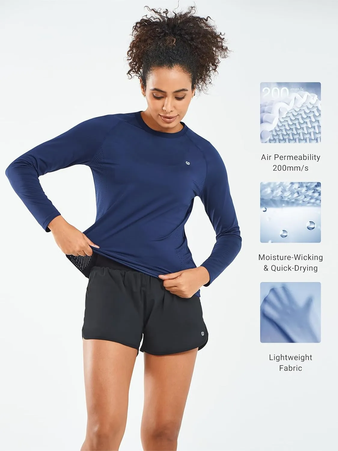 ALLZERO Rash Guard for Women UPF 50  Long Sleeve Sun Shirts Quick Dry SPF Shirts for Workout Hiking Fishing