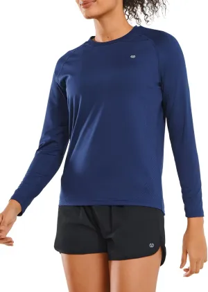 ALLZERO Rash Guard for Women UPF 50  Long Sleeve Sun Shirts Quick Dry SPF Shirts for Workout Hiking Fishing