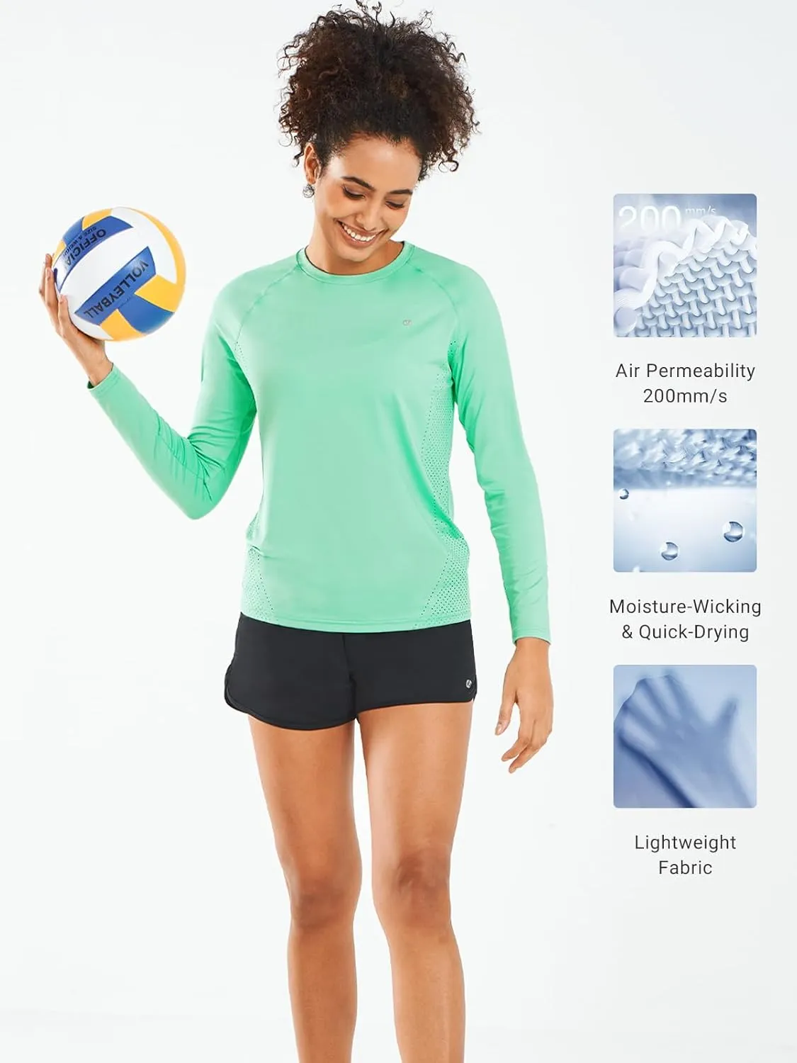 ALLZERO Rash Guard for Women UPF 50  Long Sleeve Sun Shirts Quick Dry SPF Shirts for Workout Hiking Fishing