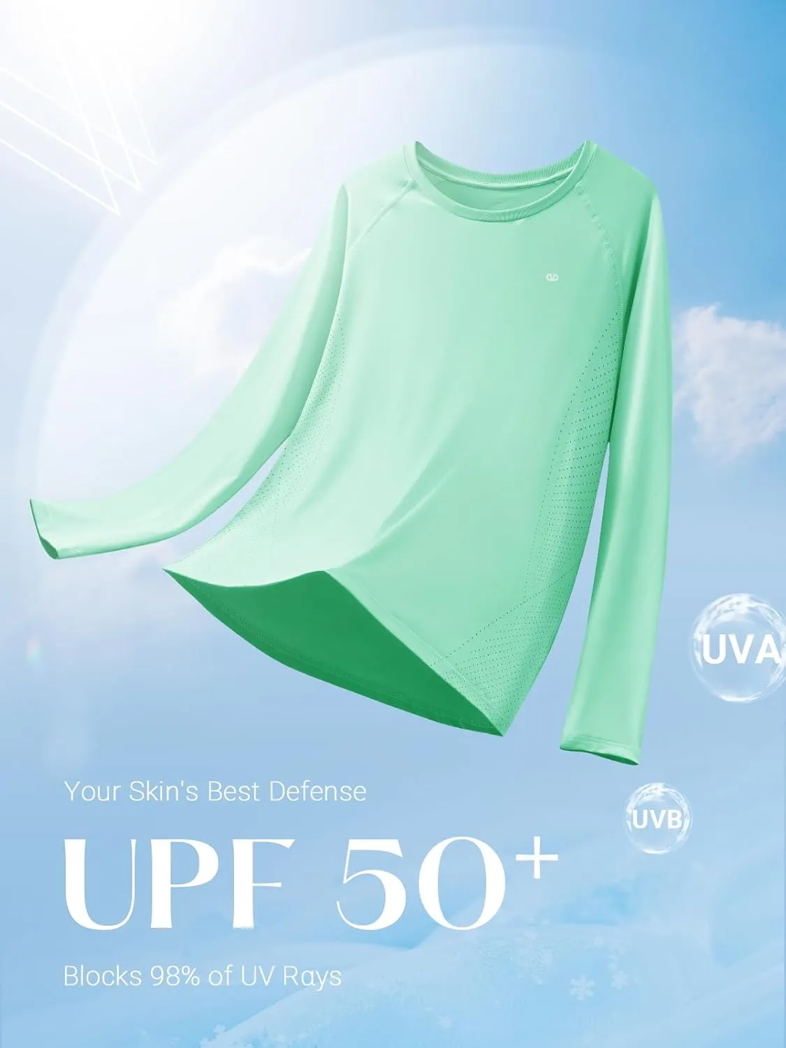 ALLZERO Rash Guard for Women UPF 50  Long Sleeve Sun Shirts Quick Dry SPF Shirts for Workout Hiking Fishing