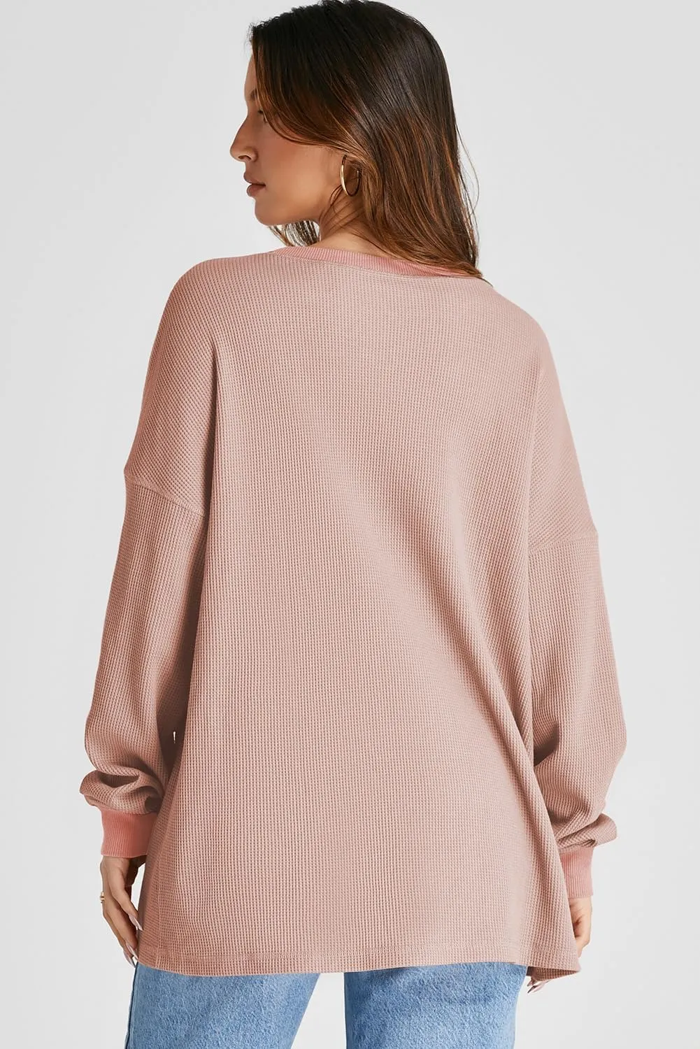 AlvaQ Long Sleeve Shirts for Women Fall Fashion 2024 Dressy Casual Blouses Trendy Waffle Knit Tunic Tops