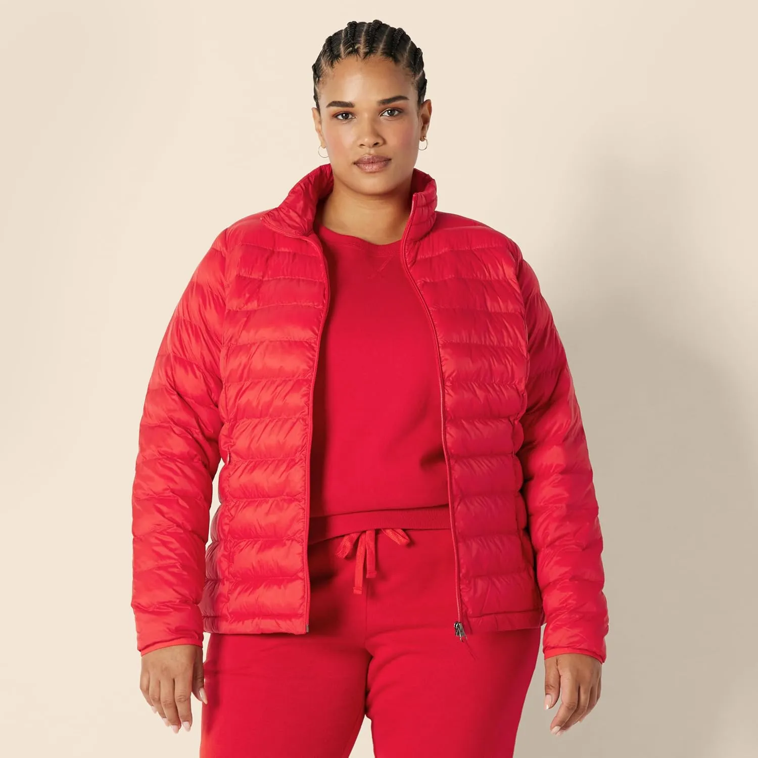 Amazon Essentials Women's Lightweight Long-Sleeve Water-Resistant Packable Puffer Jacket (Available in Plus Size)