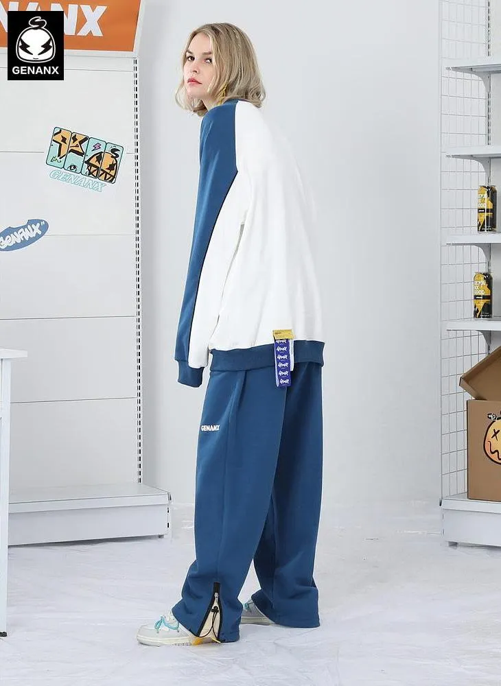American Sports Style Minimalist Letter Print Pullover Sweatshirt