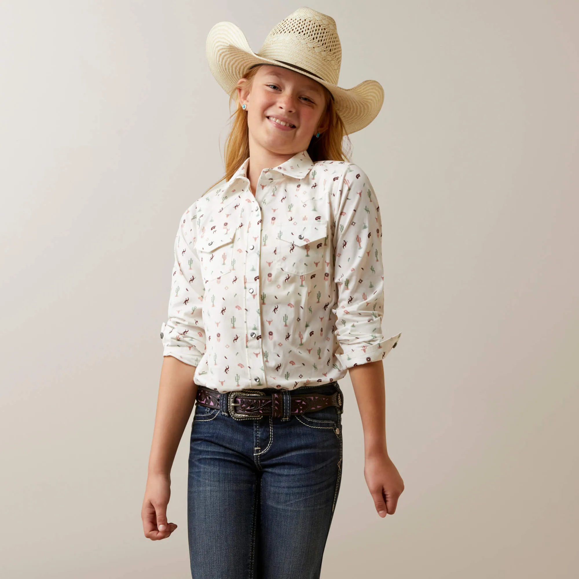 Ariat Girls Santa Fe Shirt Long Sleeve Shirt Style 10044972