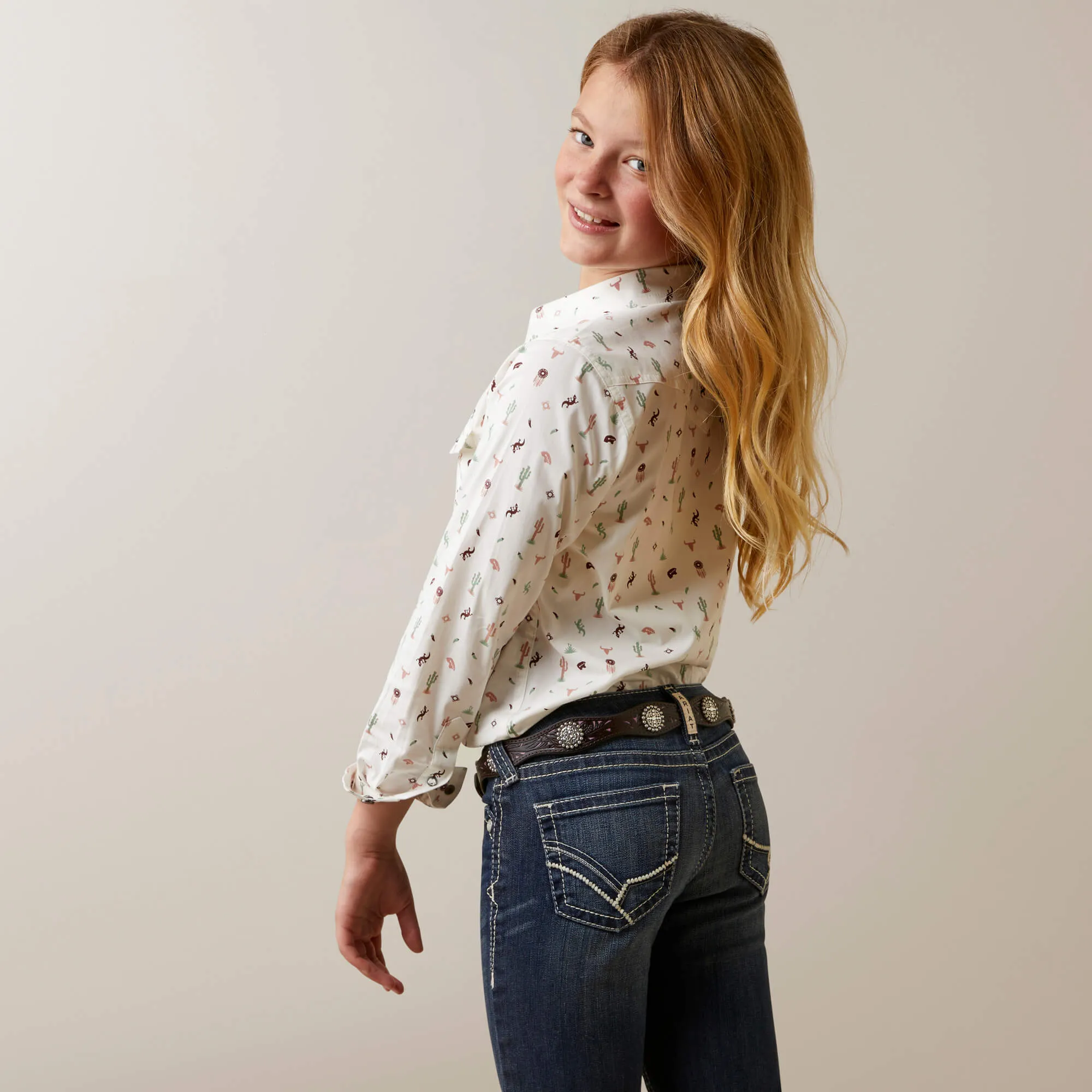 Ariat Girls Santa Fe Shirt Long Sleeve Shirt Style 10044972