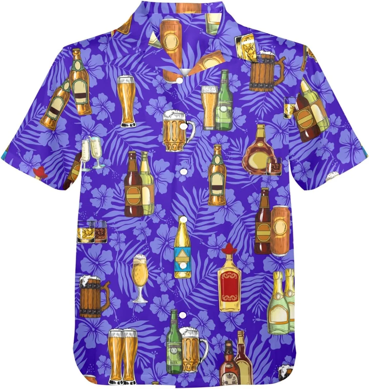 Artsadd 80s 90s Hawaiian Shirt for Men Vintage Button Down Short Sleeve Big and Tall Shirts Funny Party Disco Outfit