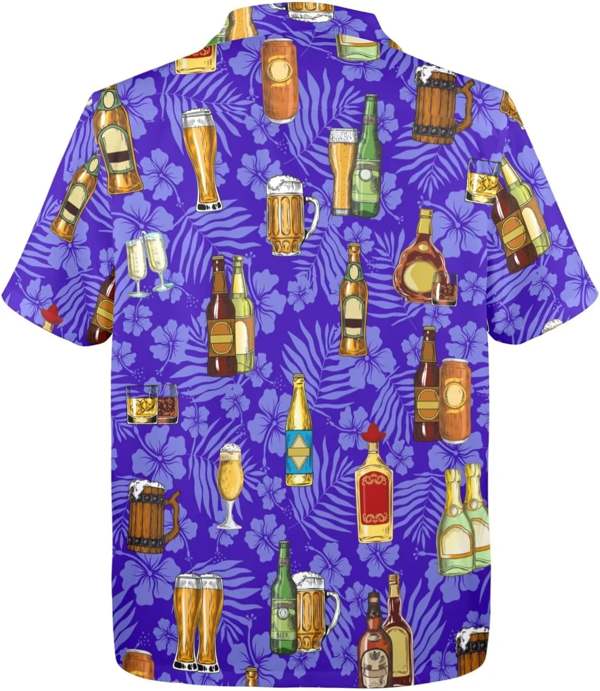 Artsadd 80s 90s Hawaiian Shirt for Men Vintage Button Down Short Sleeve Big and Tall Shirts Funny Party Disco Outfit