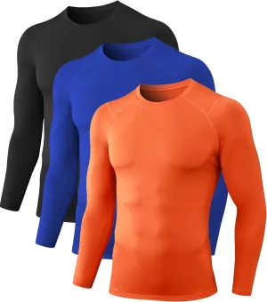 Athletic Compression Shirt Cool Dry Compression Shirts for Men Long Sleeve Baselayer Tops Running Workout T Shirts Gym Top