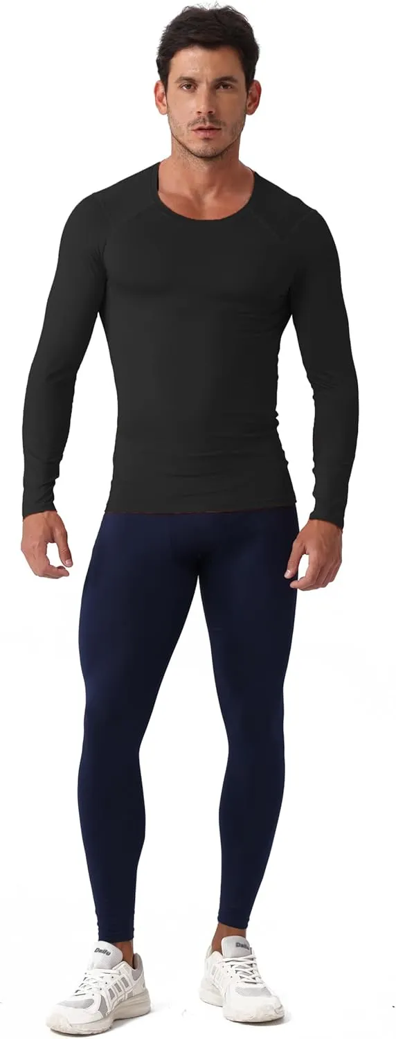 Athletic Compression Shirt Cool Dry Compression Shirts for Men Long Sleeve Baselayer Tops Running Workout T Shirts Gym Top