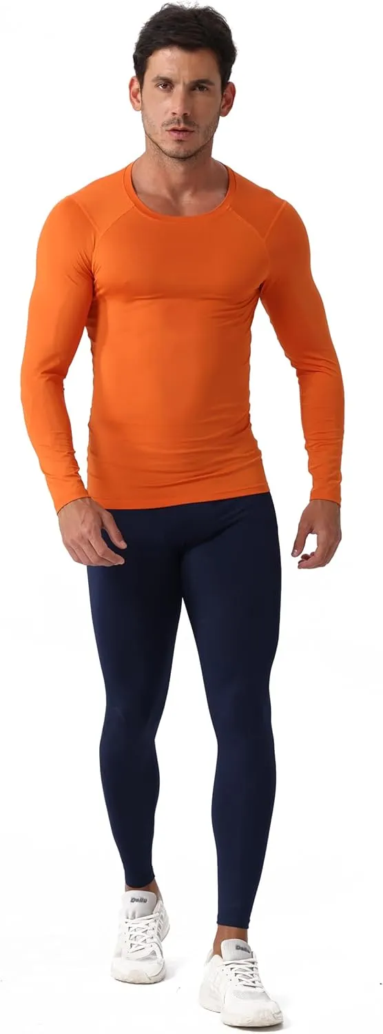 Athletic Compression Shirt Cool Dry Compression Shirts for Men Long Sleeve Baselayer Tops Running Workout T Shirts Gym Top