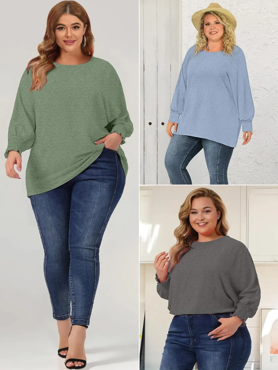 ATHMILE Long Sleeve Tops for Women 2025 Spring Fashion T Shirts for Women Crewneck Casual Loose Shirts Basic Tee