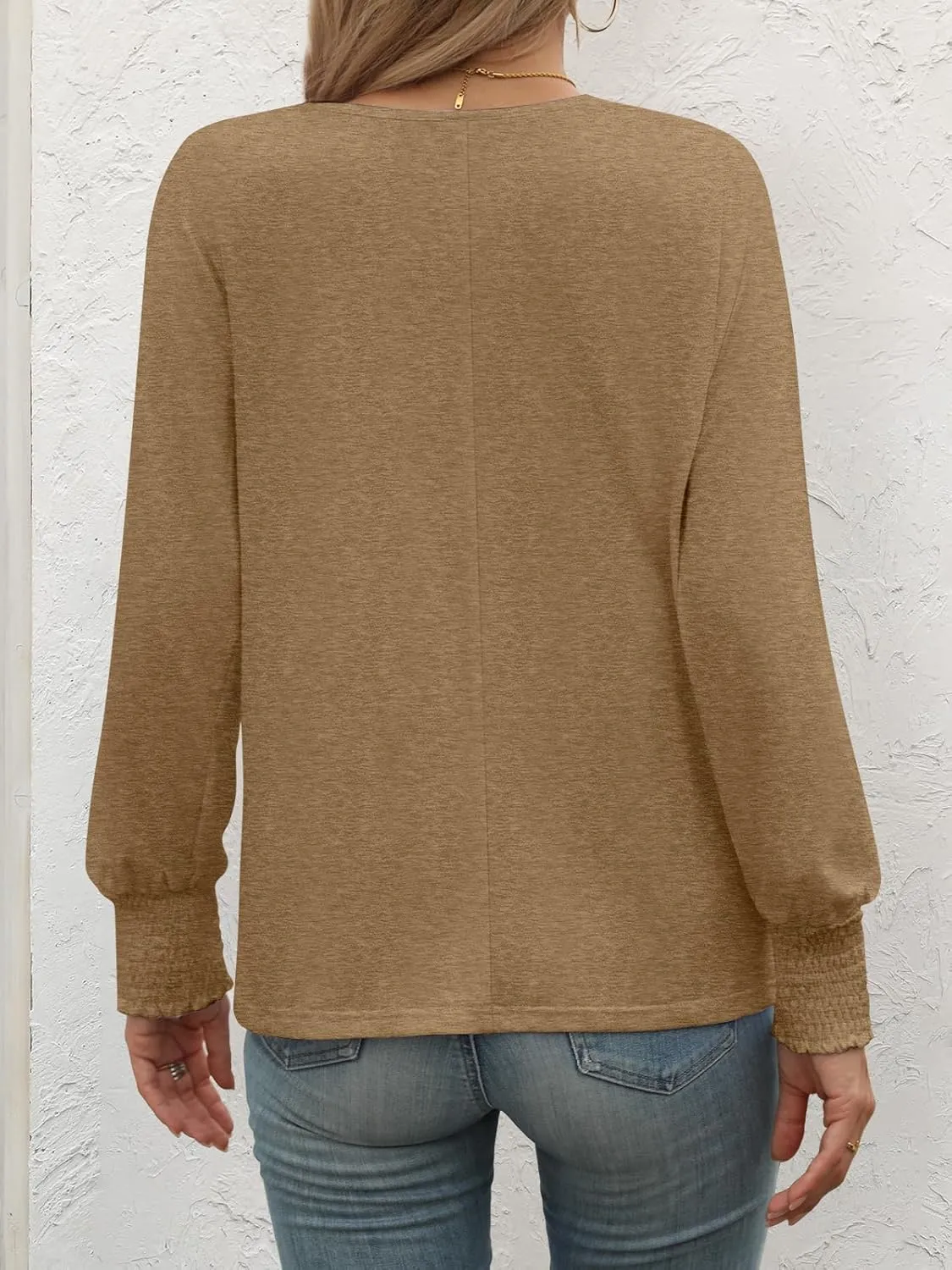ATHMILE Long Sleeve Tops for Women 2025 Spring Fashion T Shirts for Women Crewneck Casual Loose Shirts Basic Tee