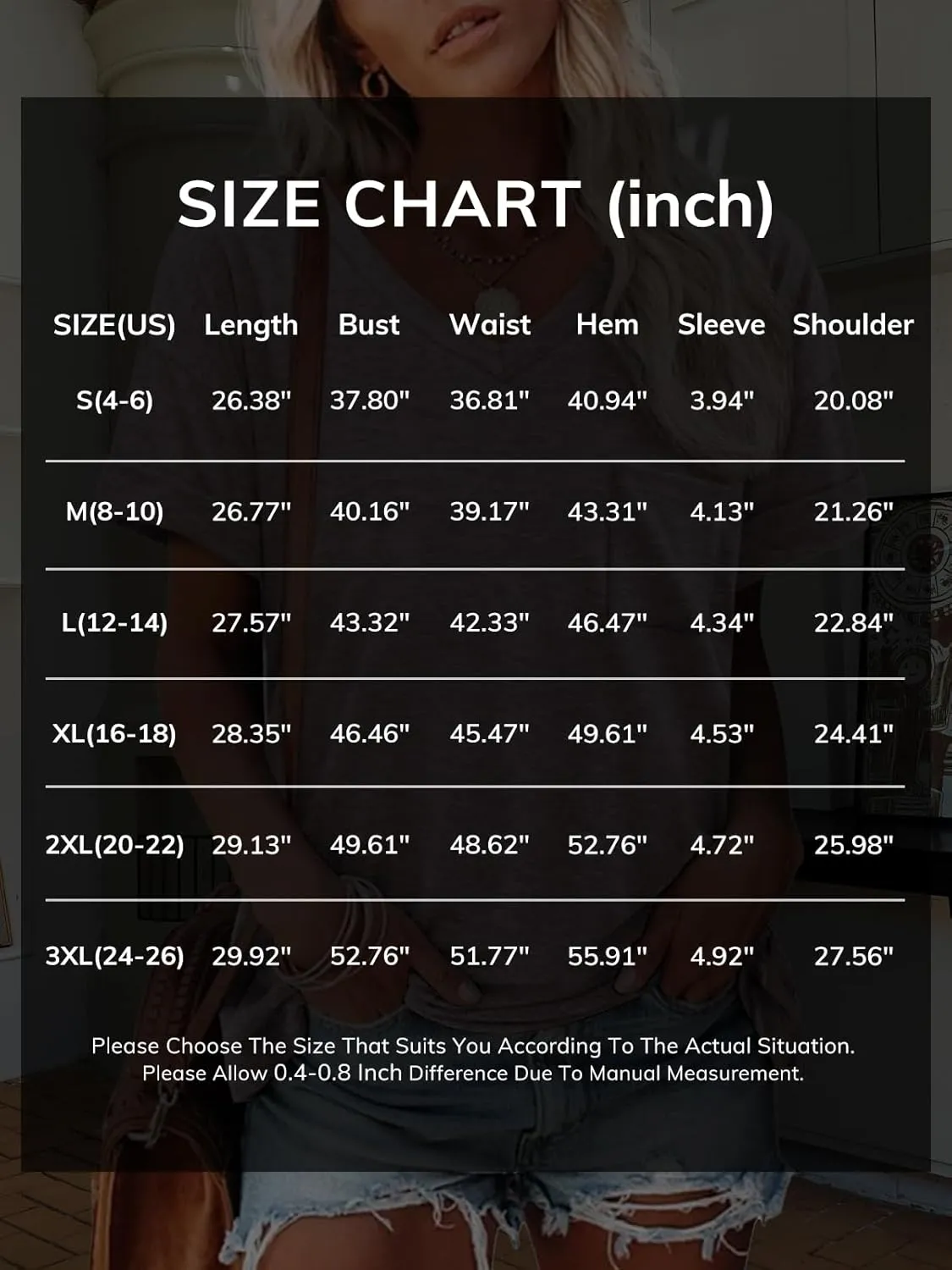 ATHMILE Womens T Shirts 2025 Short Sleeve V-Neck Shirts Cute Fit Summer Casual Tee Tops S-3XL Beach