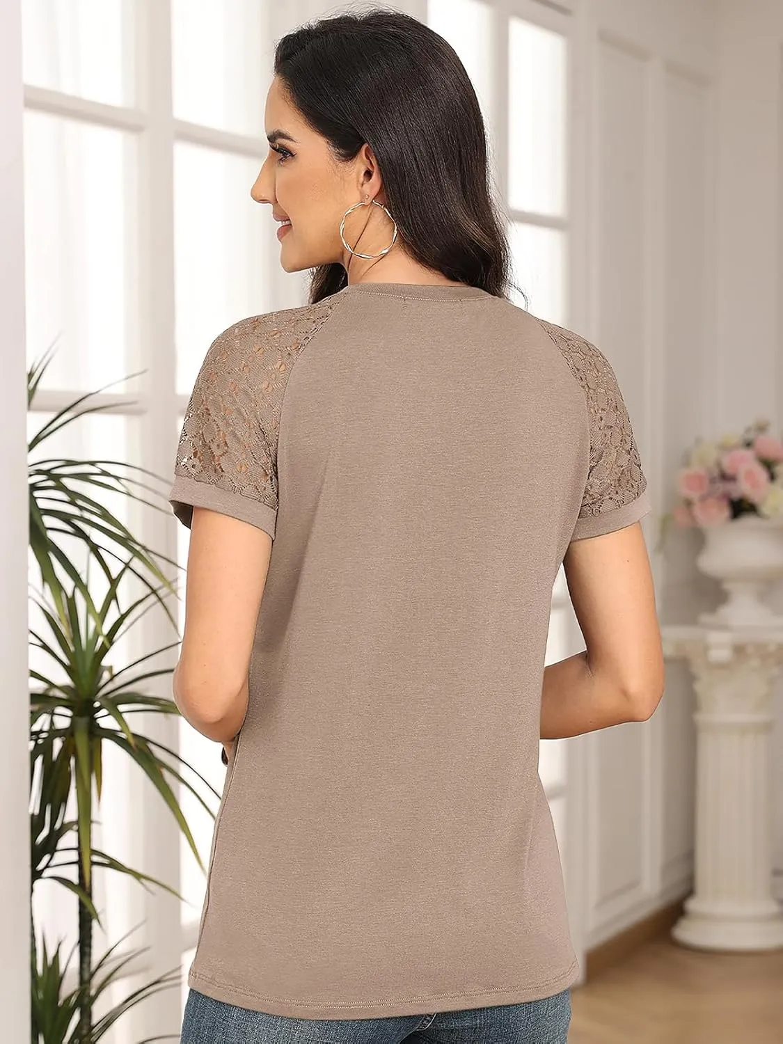 AUTOMET Womens Summer Tops Spring Shirts Trendy Vacation Outfits Short Sleeve Business Tshirts Fashion Casual Blouses