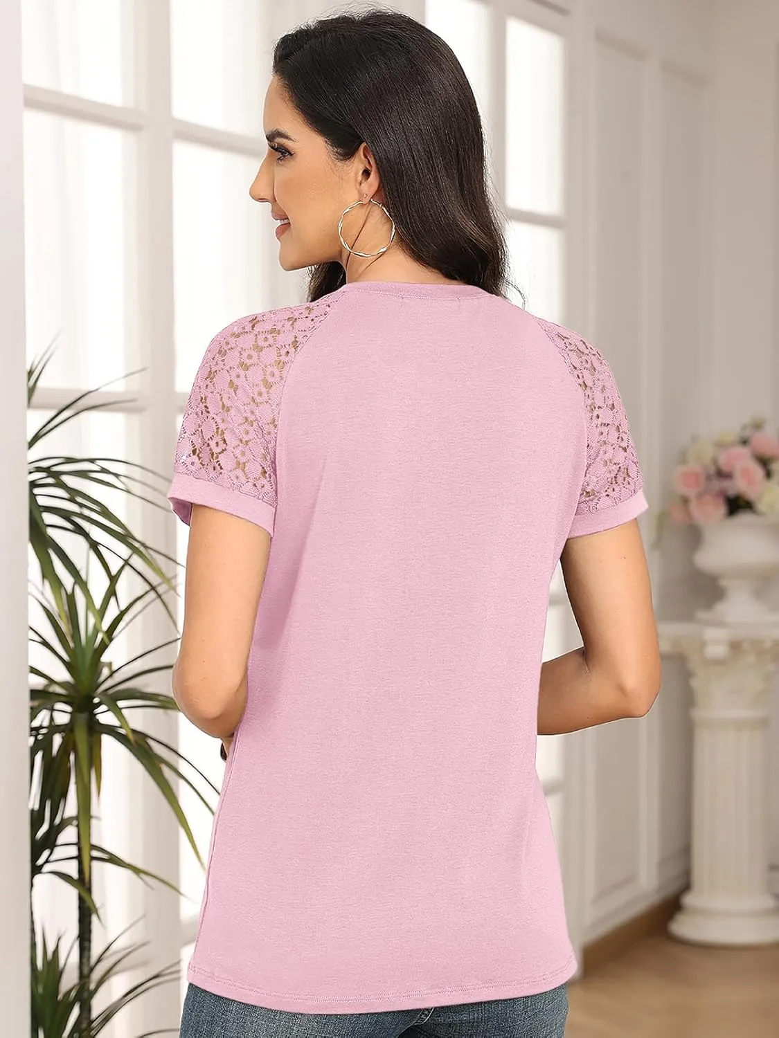 AUTOMET Womens Summer Tops Spring Shirts Trendy Vacation Outfits Short Sleeve Business Tshirts Fashion Casual Blouses