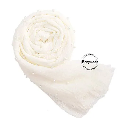 Babymoon Pearl Wrap Stretchble Baby Photography Shoot Wrap Cloth-White