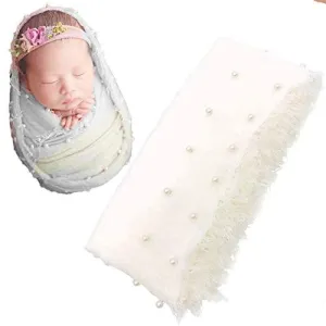 Babymoon Pearl Wrap Stretchble Baby Photography Shoot Wrap Cloth-White