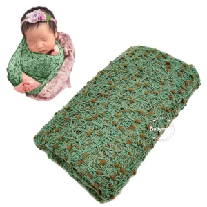 Babymoon Popcorn Wrap Stretchble Baby Photography Shoot Wrap Cloth-Green