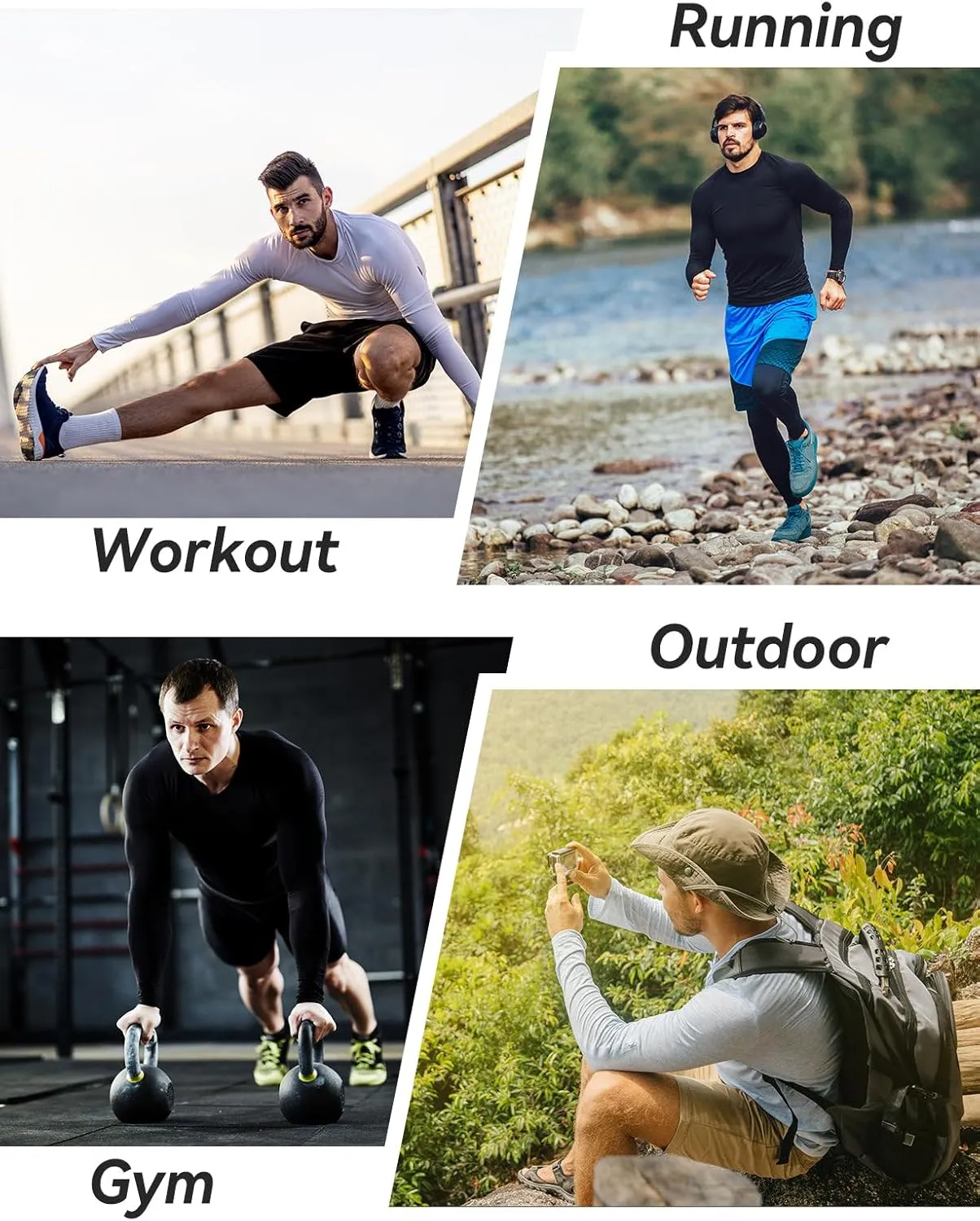 baleaf Men's Long Sleeve Running Shirts Sun Protection UV UPF 50  T Shirts Workout Athletic Gym Quick Dry Zip Pocket