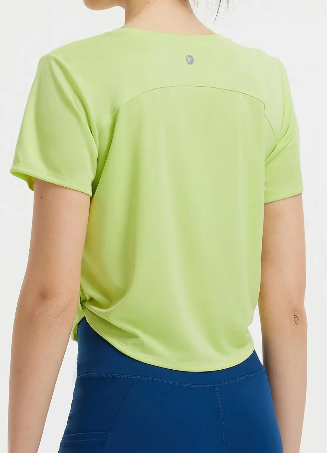 baleaf Women's Cropped Workout Tops Short Sleeve Athletic Running Shirts Loose Fit Quick Dry Yoga T-Shirts UPF 50 