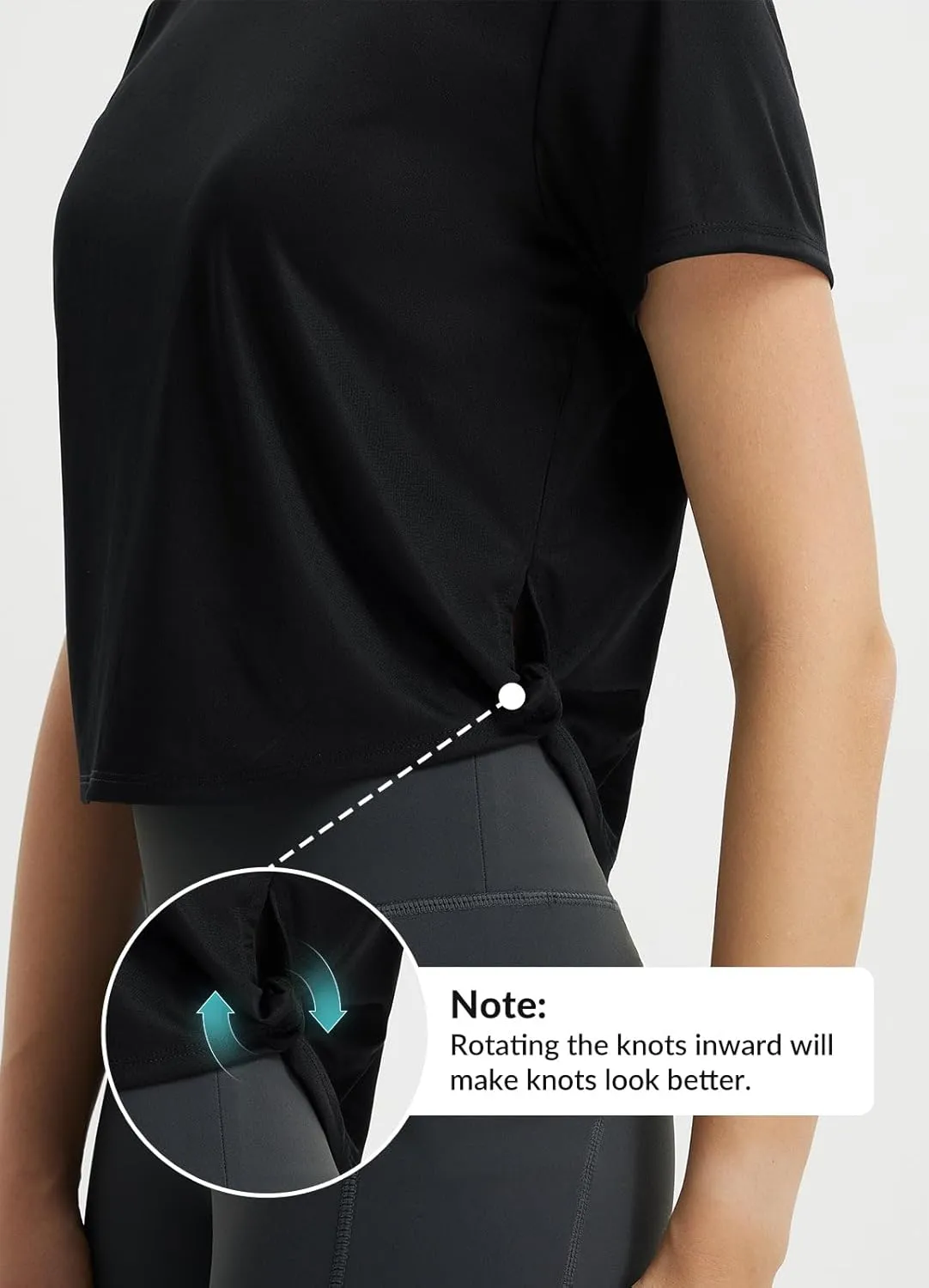 baleaf Women's Cropped Workout Tops Short Sleeve Athletic Running Shirts Loose Fit Quick Dry Yoga T-Shirts UPF 50 