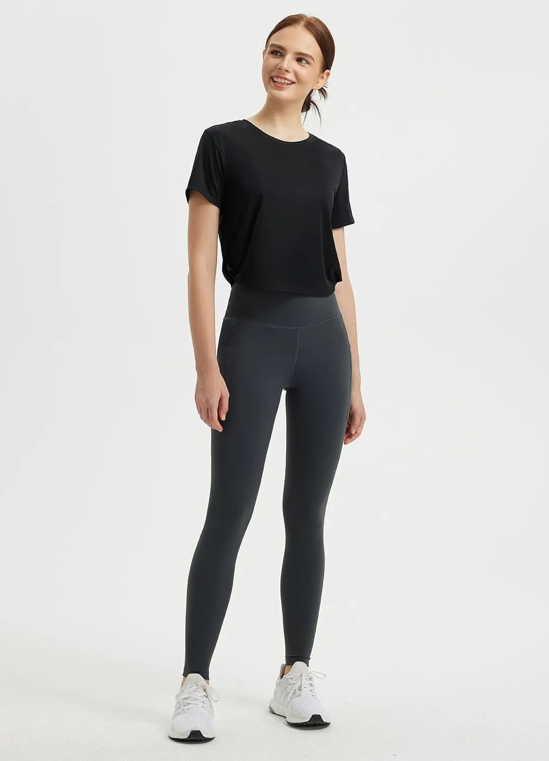 baleaf Women's Cropped Workout Tops Short Sleeve Athletic Running Shirts Loose Fit Quick Dry Yoga T-Shirts UPF 50 