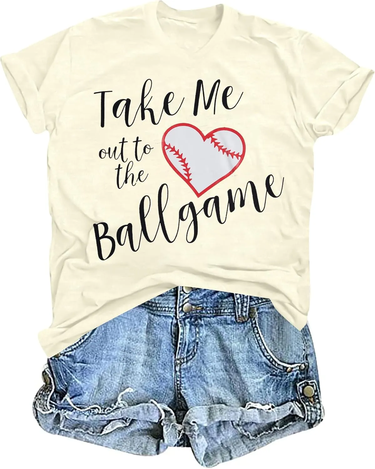 Baseball Mom T-Shirt Women Letter Print Funny Baseball Graphic Tees Tops Short Sleeve Casual Tee