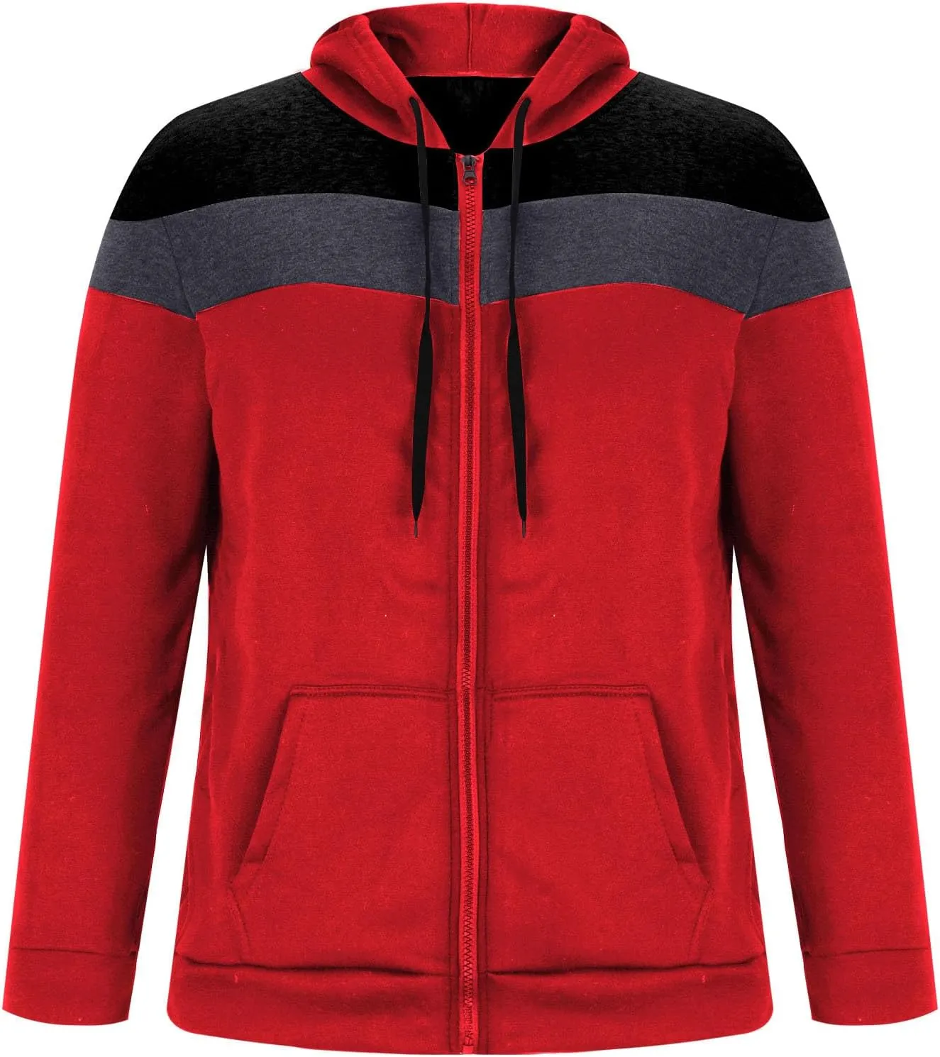 Basic Hoodies For Men Workout Casual Long Sleeve Jackets Fashion Color Block Sweatshirt Tops Zipper Hooded Blouses